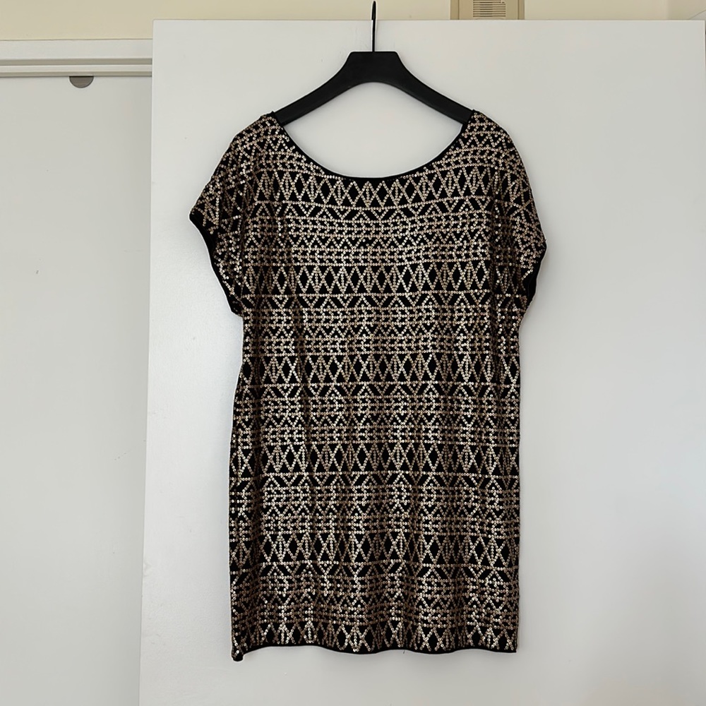 Sequin-embellished T-shirt dress